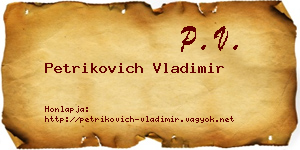 Petrikovich Vladimir névjegykártya